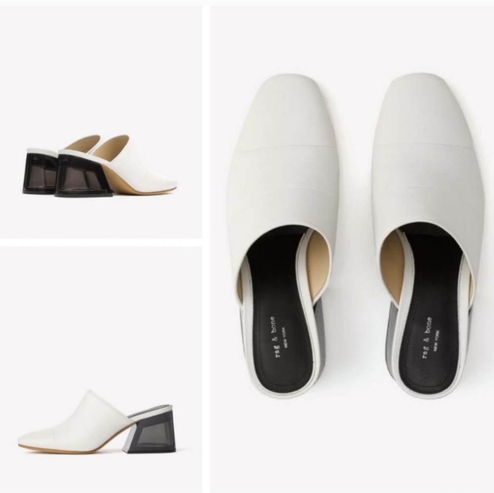 Rag & Bone Millie, White, Leather, size 7.5 New